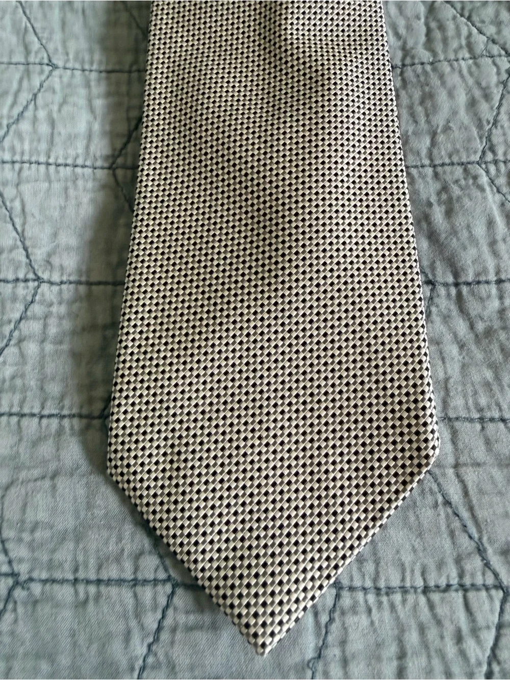 Brooks Brothers Blue Floral Dot Silk Tie & Beige Textured Silk Tie